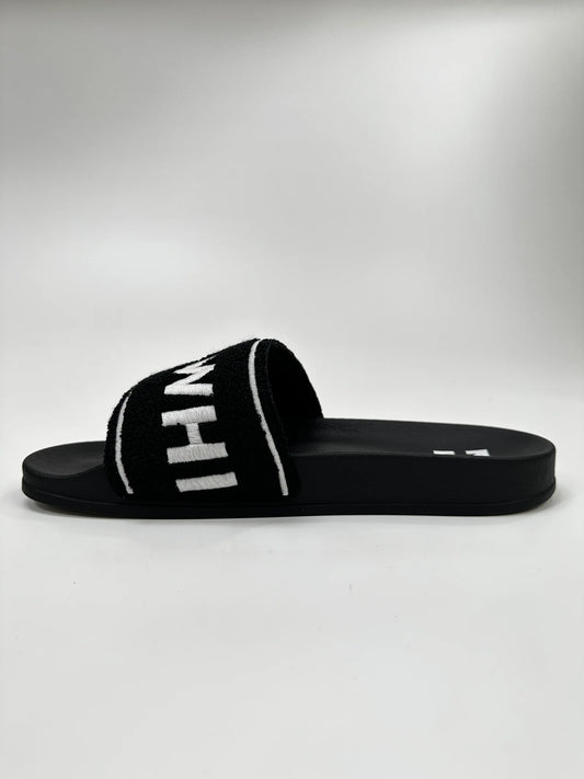 OFF-WHITE TOWEL TERRY SLIDES BLACK