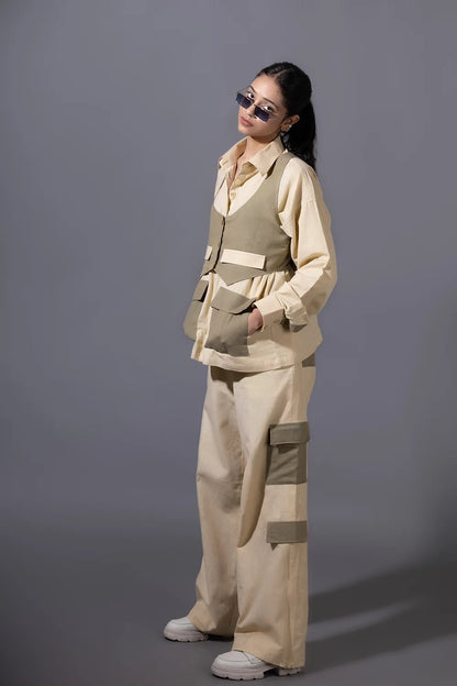 Olive Green Vest Coordset