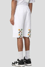 OFF-WHITE WHITE BRUSHSTROKE MULTICOLOURED ARROWS SWEATSHORTS