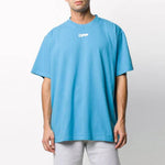 OFF-WHITE BLUE AIRPORT TAPE ARROWS OVERSIZED T-SHIRT