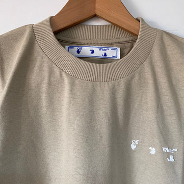 OFF-WHITE X BROWNS 50 BROWN RUBBERISED LOGO T-SHIRT