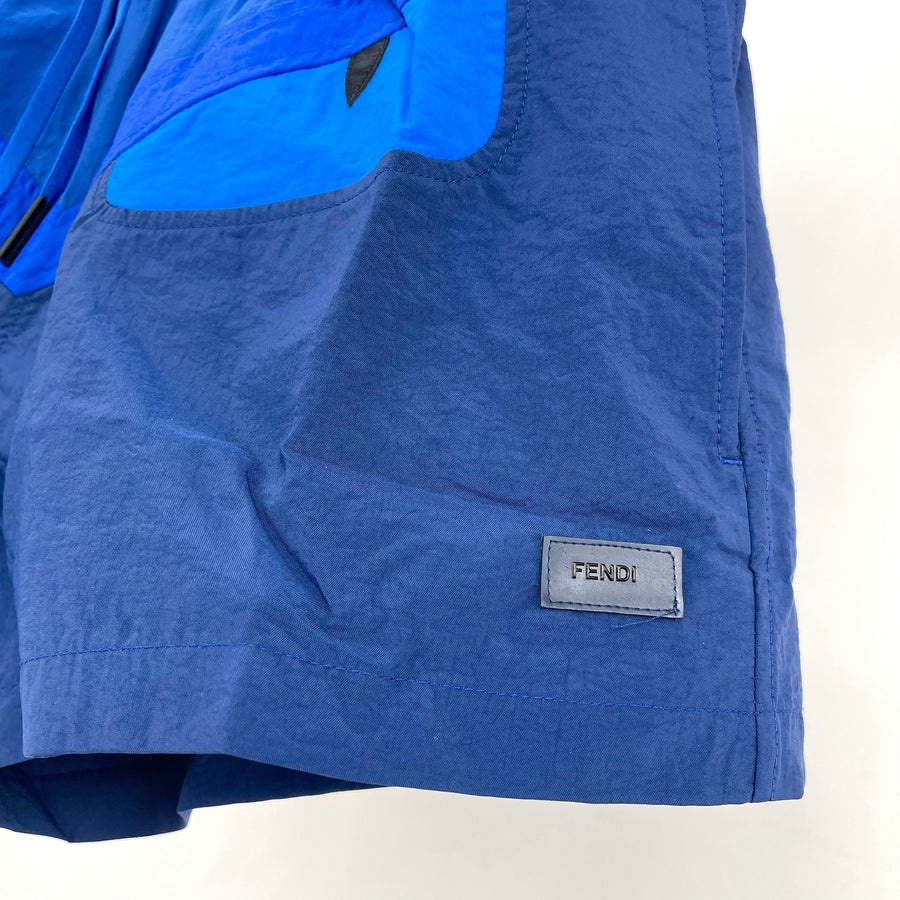 FENDI BUG EYE SWIM SHORTS BLUE