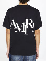 AMIRI STAGGERED LOGO TEE BLACK