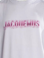 JACQUEMUS PINK DRIP LOGO LS TEE WHITE