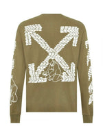 OFF-WHITE BRICK ARROW L/S TEE ARMY GREEN