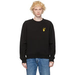 OFF-WHITE BLACK YELLOW EMBROIDERED WORLDWIDE SWEATSHIRT