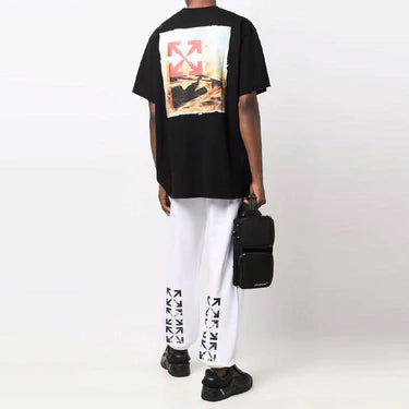Off-White Black Arrows on Canvas Logo Oversized T-Shirt
