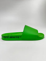 OFF-WHITE SIDE LOGO SLIDES GREEN