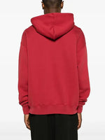 OFF-WHITE RED SLIDING BOOK LOGO OVERSIZED SKATE HOODIE