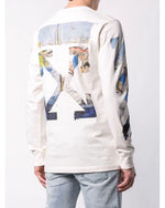 Off-White Cream Painting Arrows Long Sleeve T-Shirt