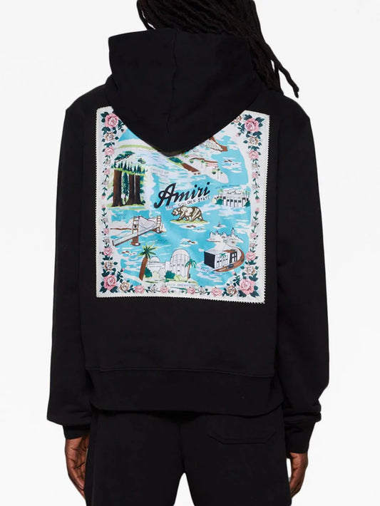 AMIRI CALIFORNIA HAWAIIAN HOODIE BLACK