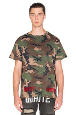 OFF-WHITE CAMO RED FELT DIAGONALS LOGO OVERSIZED T-SHIRT