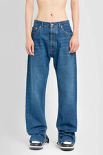 Off-White Blue Arrow Tab Skate Zip Straight-Leg jeans