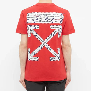OFF-WHITE RED AIRPORT TAPE ARROWS T-SHIRT