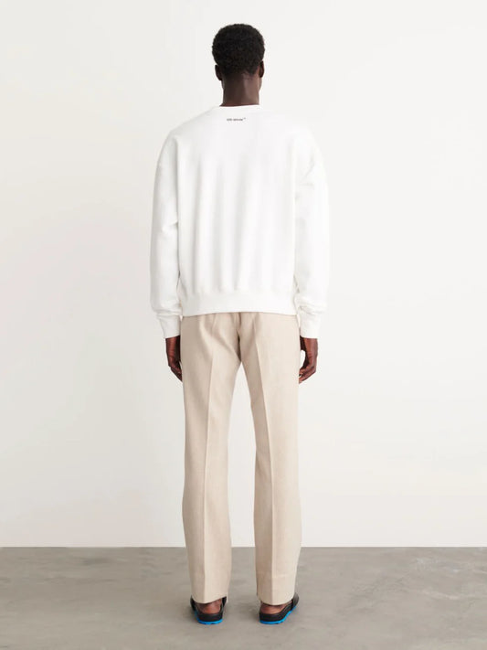 OFF-WHITE WHITE MONA LISA LOGO OVERSIZED SWEATSHIRT
