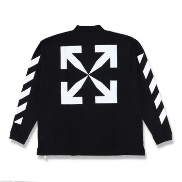 OFF-WHITE BLACK MONA LISA OVERSIZED LONG SLEEVE MOCK NECK T-SHIRT