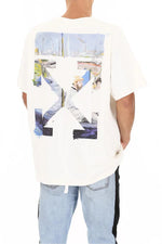 OFF-WHITE CREAM PAINTING ARROWS OVERSIZED T-SHIRT