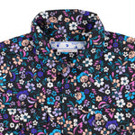 Off-White Floral Print Western Snap Button Shirt