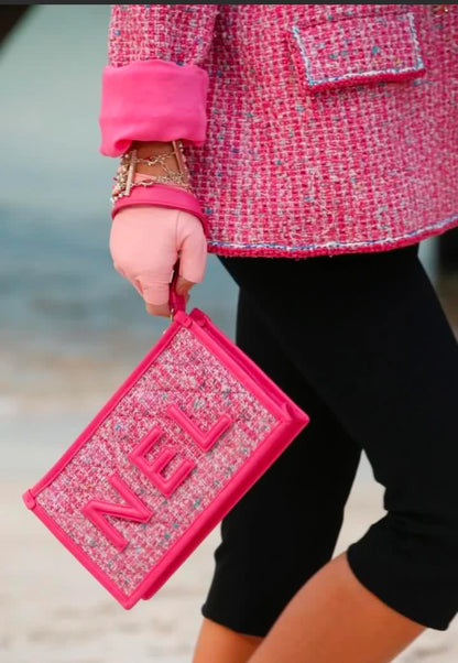 Chanel Tweed Clutch Pink