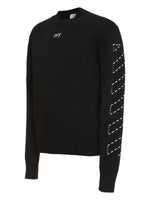 OFF-WHITE STITCH ARROWS KNIT SWEATER BLACK