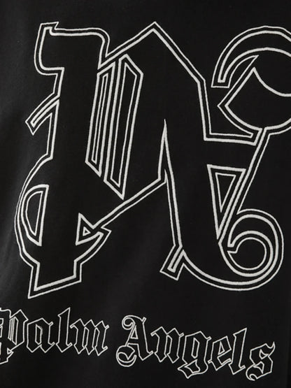PALM ANGELS PA MONOGRAM STATEMENT HOODIE BLACK