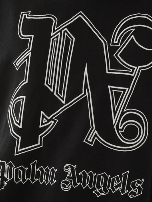 PALM ANGELS PA MONOGRAM STATEMENT HOODIE BLACK