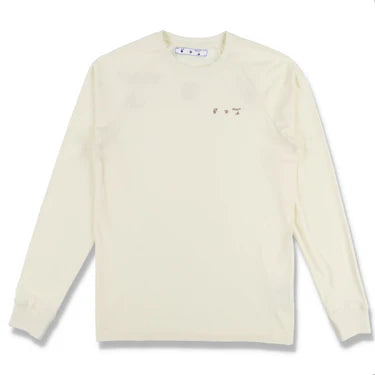 Off-White x Browns 50 Cream Rubberised Logo Long Sleeve T-Shirt