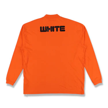 Off-White Orange Arrows Font Oversized Long Sleeve Mock Neck T-Shirt