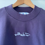 OFF-WHITE PURPLE EMBROIDERED SCRIPT LOGO OVERSIZED SWEATSHIRT