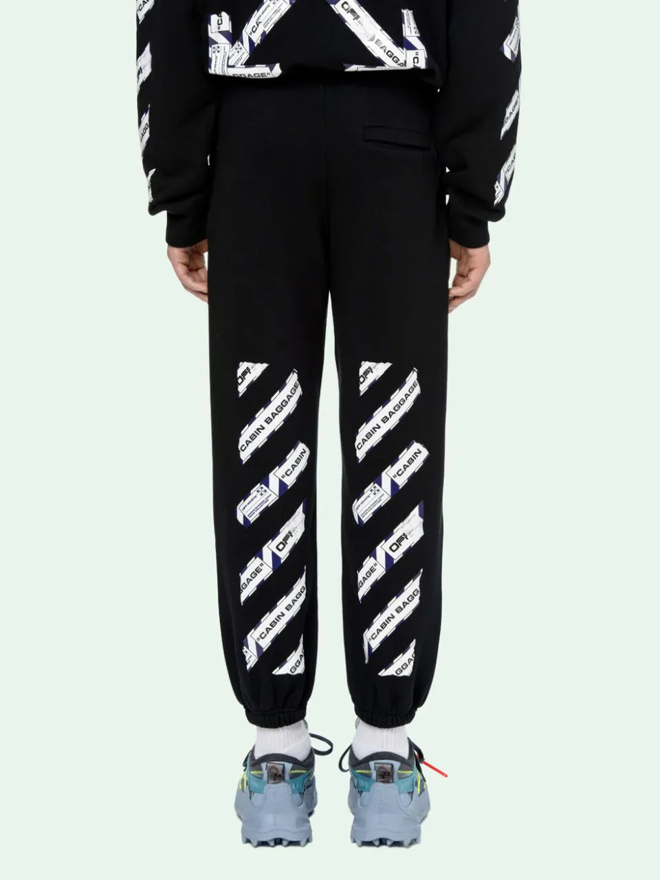 Off-White Black Airport Tape Diagonals Sweatpants