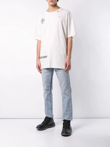 OFF-WHITE PINK IMPRESSIONISM STENCIL ARROWS OVERSIZED T-SHIRT