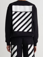 OFF-WHITE DIAG STRIPE CREWNECK SWEATER BLACK