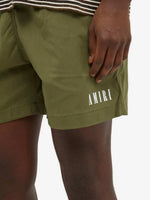 AMIRI CORE LOGO SWIM SHORTS MILITARY GREEN