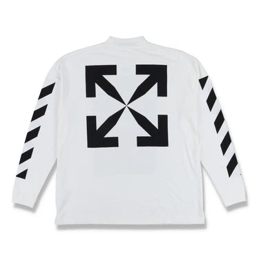 OFF-WHITE WHITE MONA LISA OVERSIZED LONG SLEEVE MOCK NECK T-SHIRT