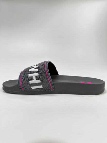 OFF-WHITE TOWEL TERRY SLIDES GREY