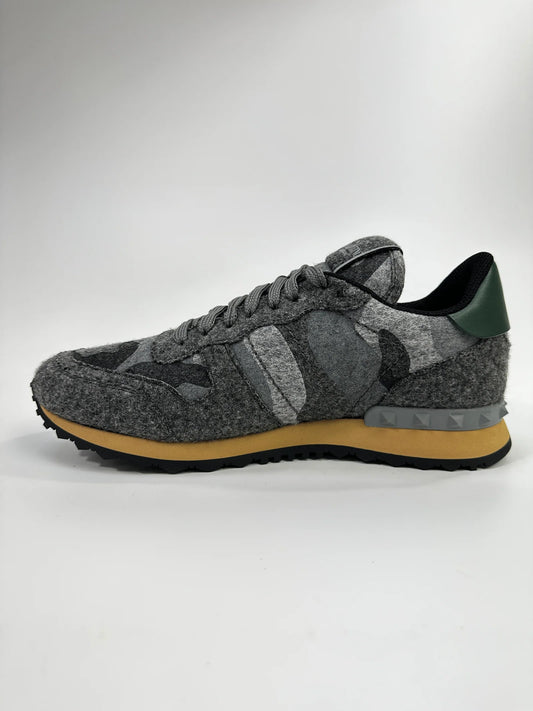 VALENTINO WOOL ROCKRUNNER SNEAKERS GREY
