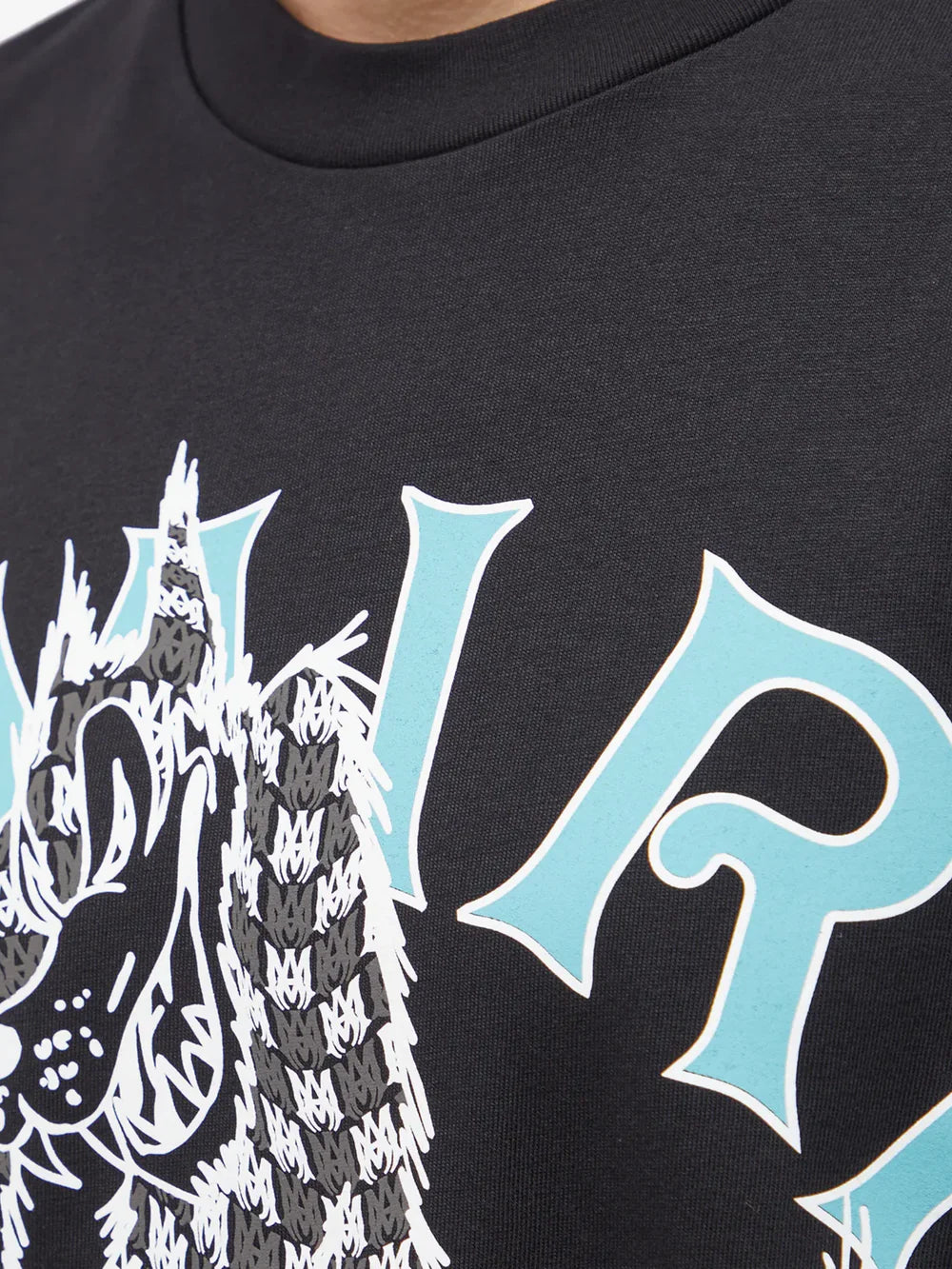 AMIRI RECORDS WOLF TEE BLACK