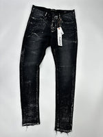 PURPLE BRAND P001 LOW RISE JEANS BLACK METALLIC