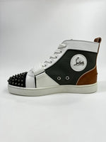 CHRISTIAN LOUBOUTIN LOU HIGH-TOP SNEAKERS GREY/TAN