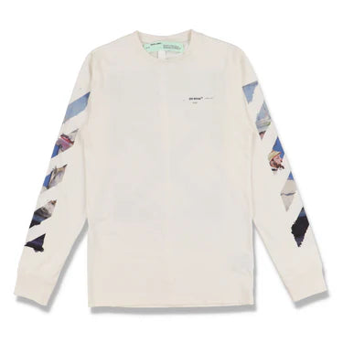 Off-White Cream Painting Arrows Long Sleeve T-Shirt