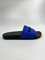 BALENCIAGA LOGO SLIDES BLACK/BLUE