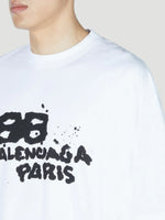 BALENCIAGA HAND DRAWN BB LOGO TEE WHITE