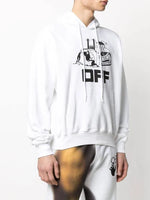 Off-White White Caterpillar World Oversized Logo Hoodie