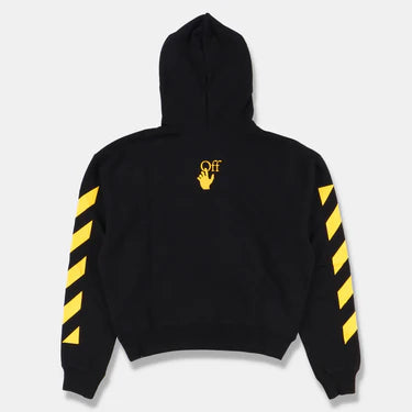 OFF-WHITE BLACK CARAVAGGIO DIAGONALS OVERSIZED HOODIE