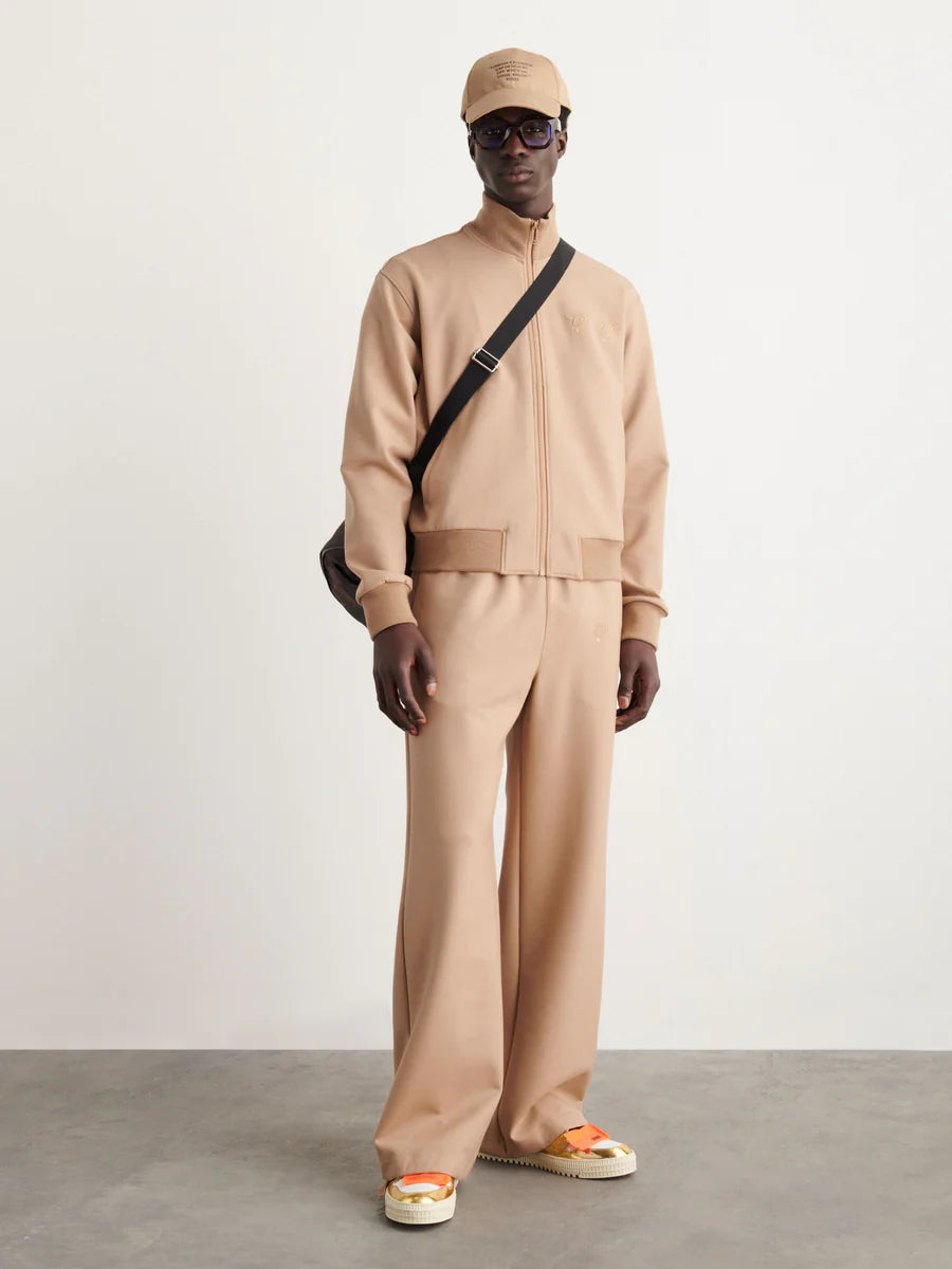 OFF-WHITE QUOTE WOOL SLIM TRACKTOP BEIGE