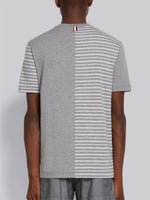 THOM BROWNE FUNMIX PANELLED TEE GREY