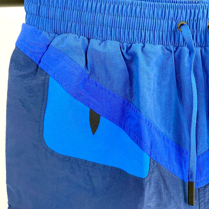 FENDI BUG EYE SWIM SHORTS BLUE