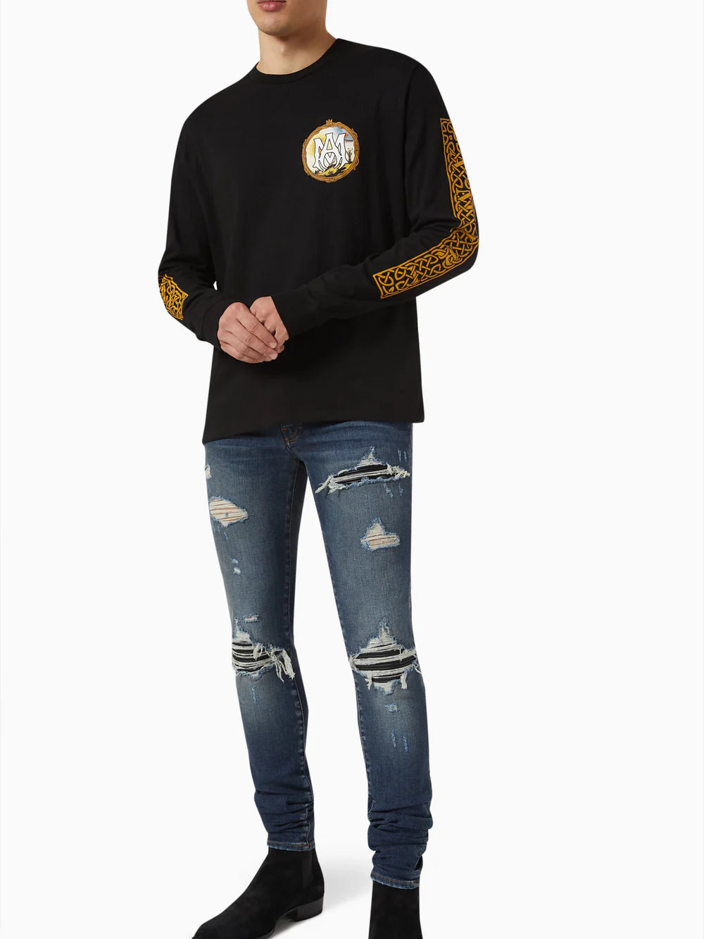 AMIRI ALCHEMY FRAME LS TEE BLACK