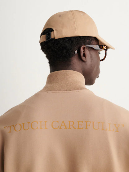 OFF-WHITE QUOTE WOOL SLIM TRACKTOP BEIGE