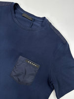 PRADA NYLON POCKET LOGO TEE NAVY